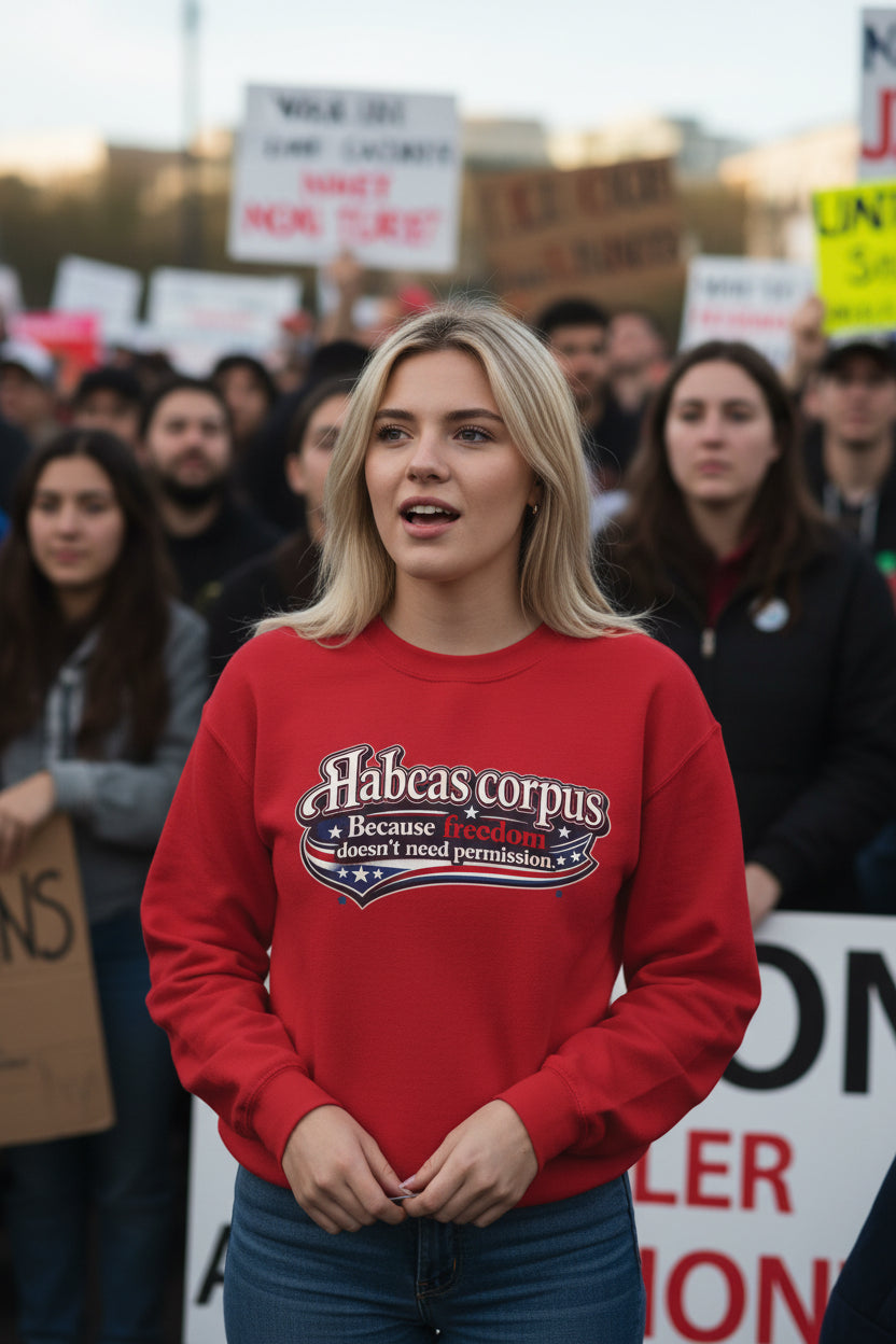 Habeas Corpus Sweatshirt – Because Freedom Doesn’t Need Permission Crewneck - Mutantur Labs LLC