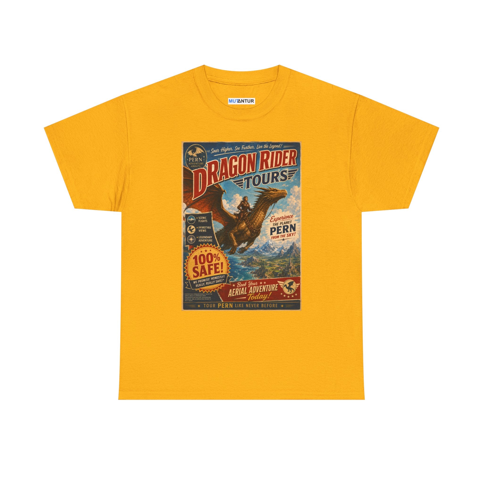 Dragon Rider Tours Vintage Poster T‑Shirt - Mutantur Labs LLC