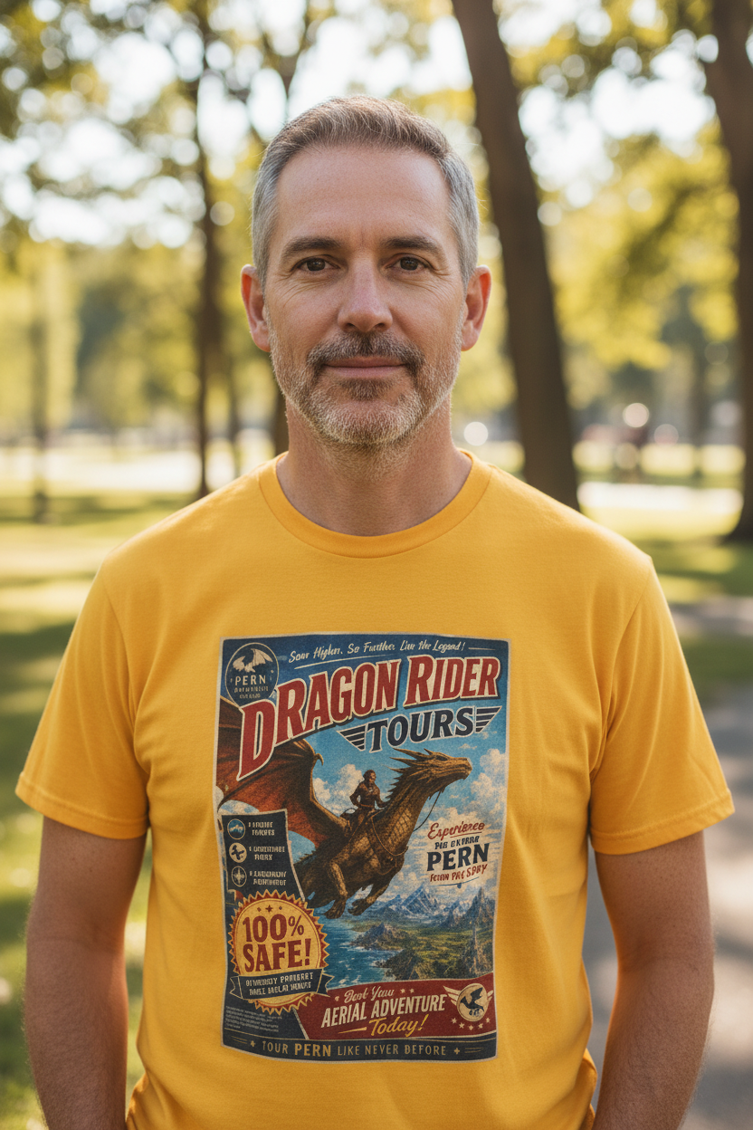 Dragon Rider Tours Vintage Poster T‑Shirt - Mutantur Labs LLC