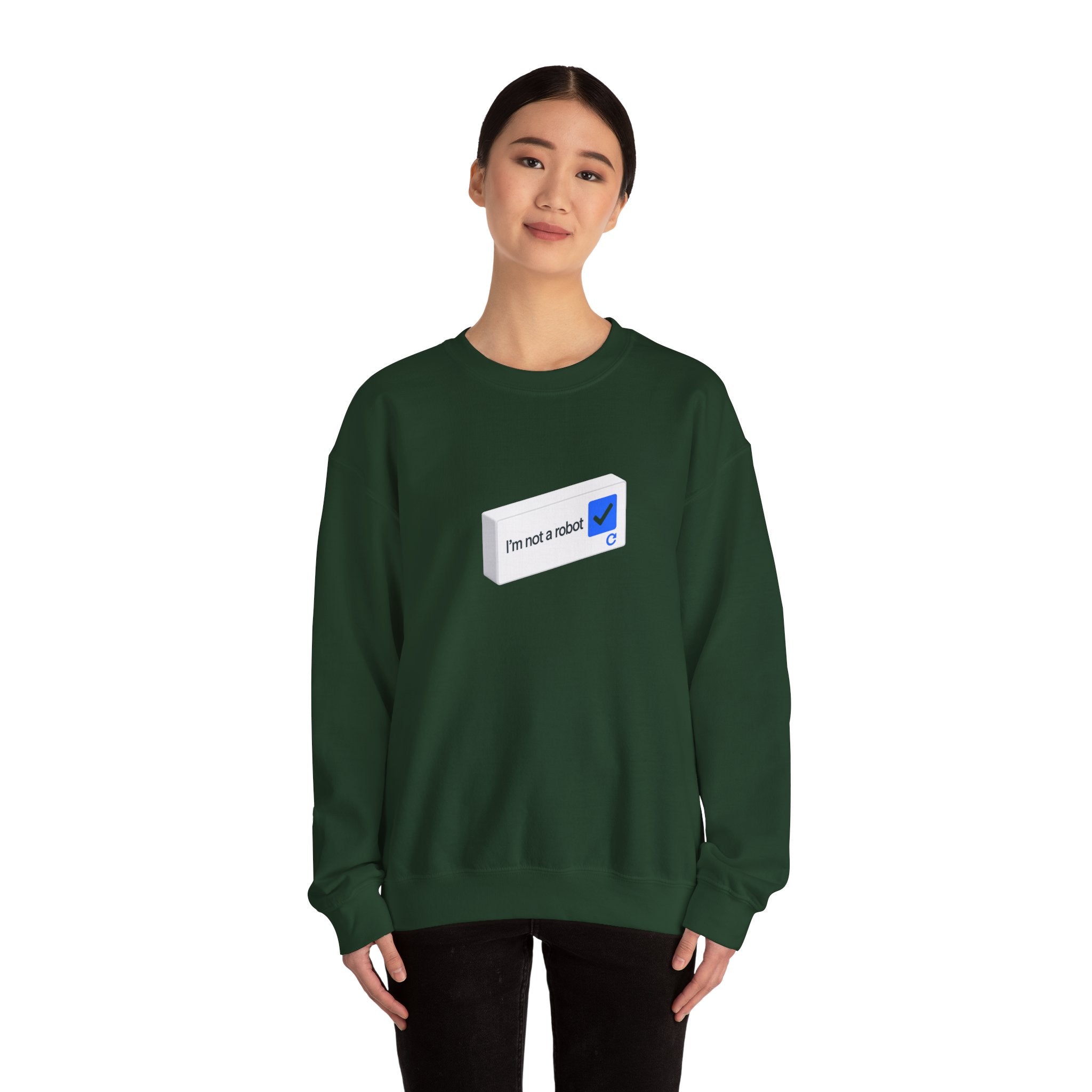 I'm Not a Robot checkbox graphic Sweatshirt | CAPTCHA humor