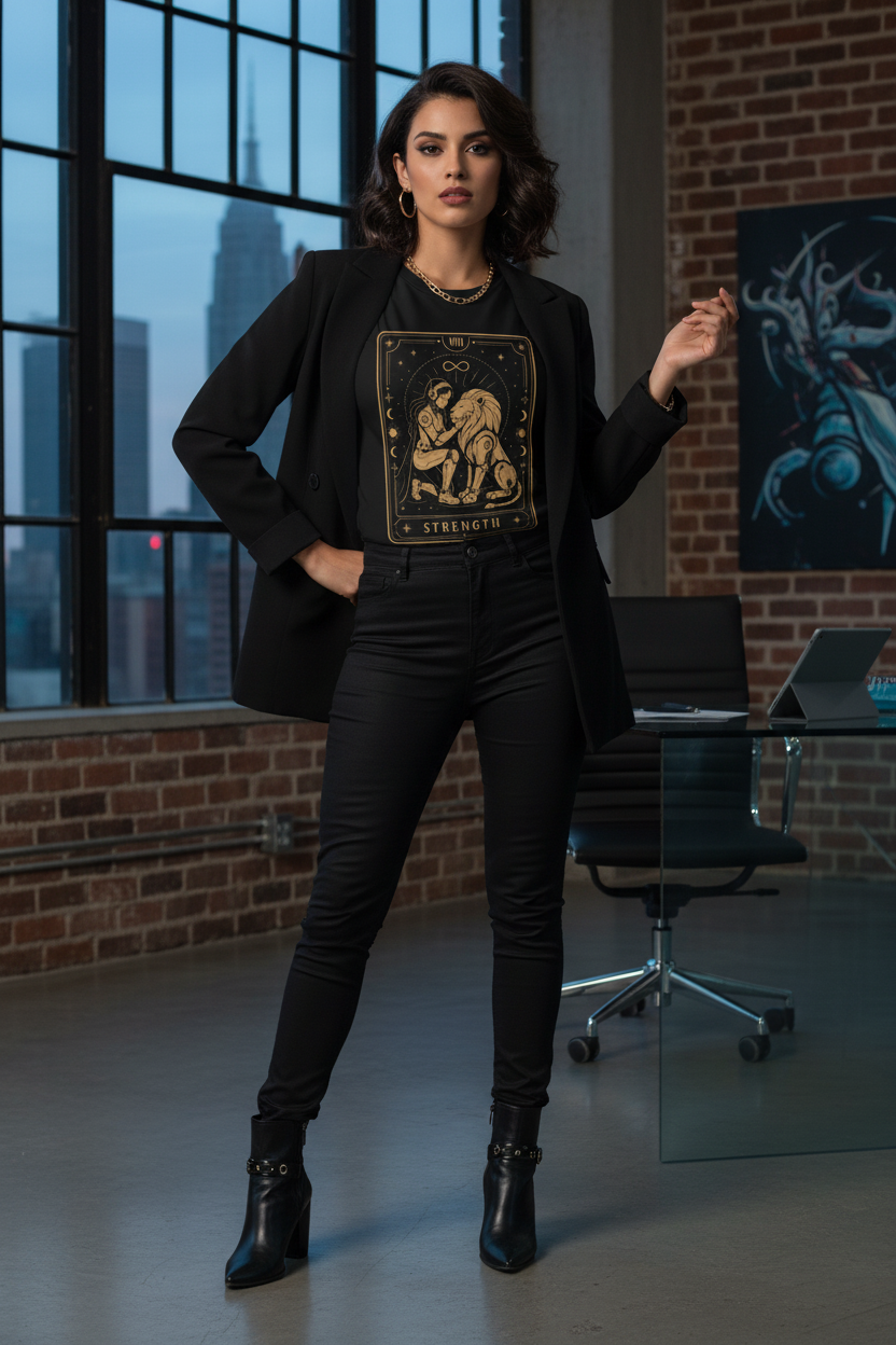 Strength Tarot T-Shirt — Future Arcana Comfort Colors Graphic Tee