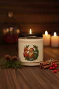 Vintage Santa with Dragons and Holly Holiday Candle | Scented Soy 9oz