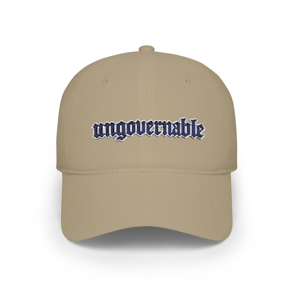 Ungovernable Embroidered Baseball Cap — Low Profile Statement Hat - Mutantur Labs LLC