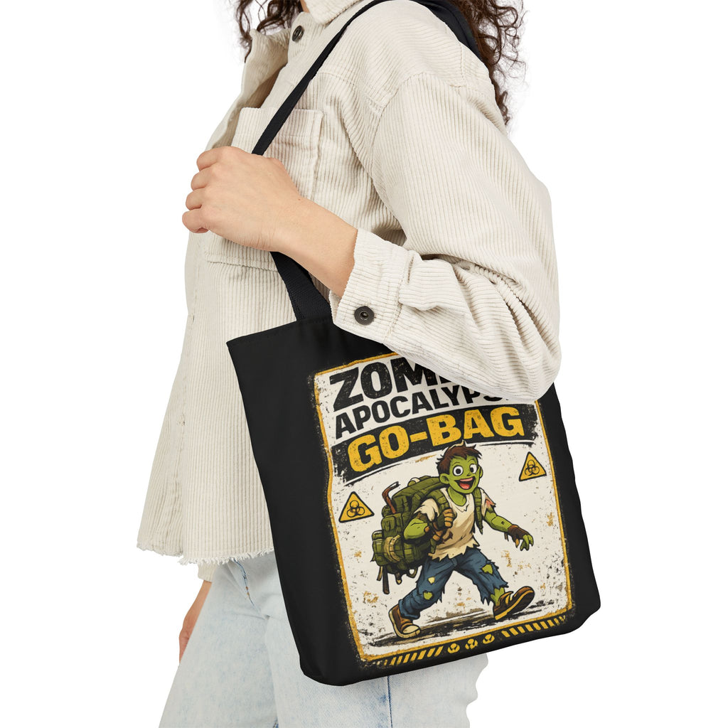 Zombie Apocalypse Go-Bag Tote Bag | Retro Survival Graphic - Mutantur Labs LLC