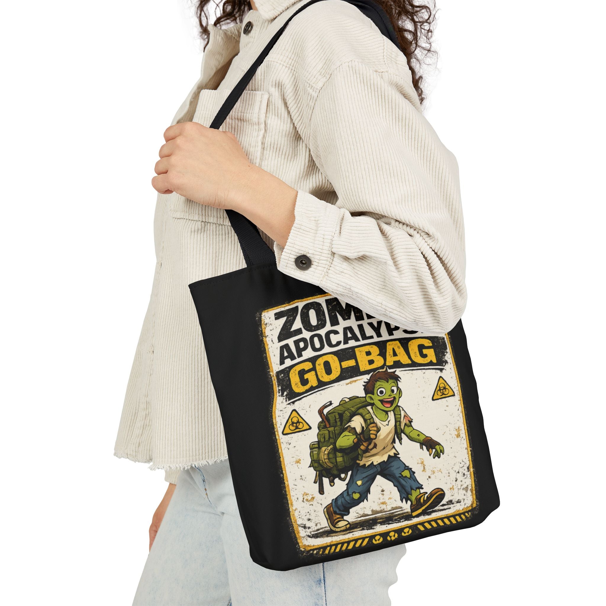 Zombie Apocalypse Go-Bag Tote Bag | Retro Survival Graphic - Mutantur Labs LLC