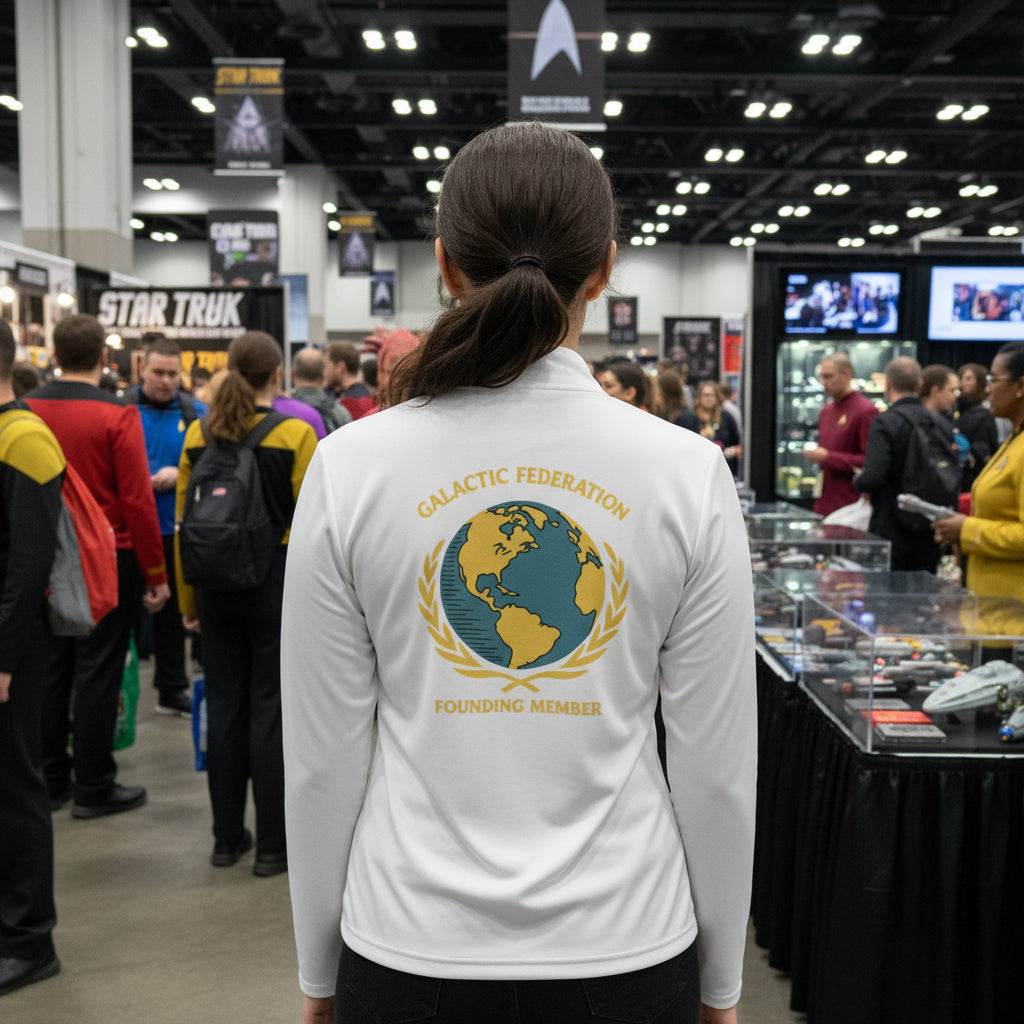 Galactic Federation Unisex Quarter-Zip Pullover - Comfortable, Stylish Outerwear for Outdoor Adventures - Mutantur Labs LLC