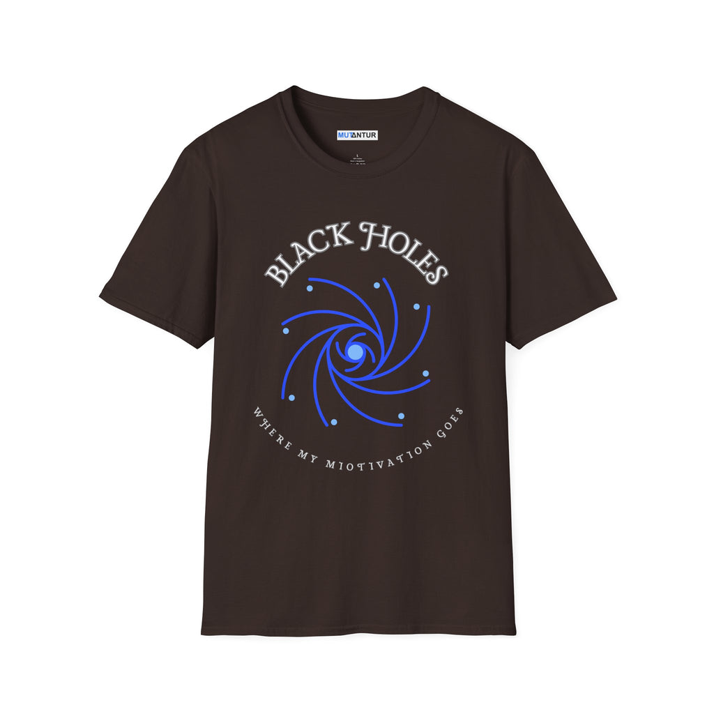 Black Holes Where My Motivation Goes graphic T-Shirt - Mutantur Labs LLC
