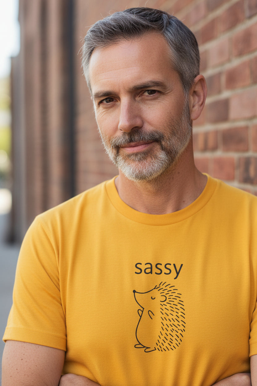 Sassy hedgehog Tee — Minimal Cute Graphic T-Shirt - Mutantur Labs LLC