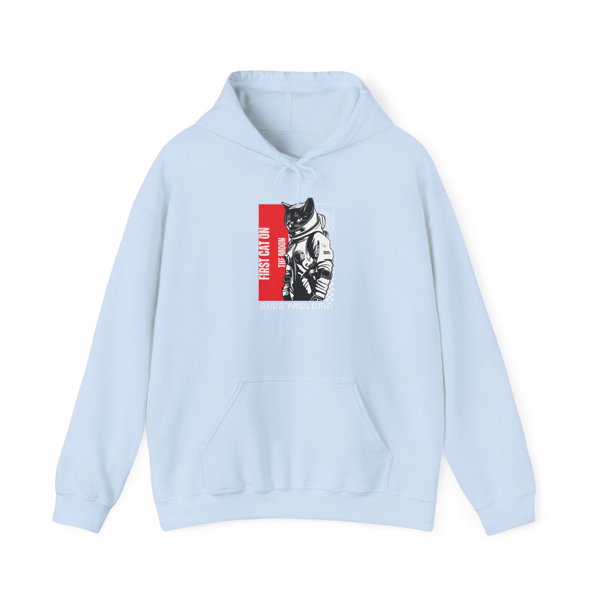 First Cat on the Moon Buzz Pawldrin Astronaut Graphic Unisex Hoodie, - Mutantur Labs LLC