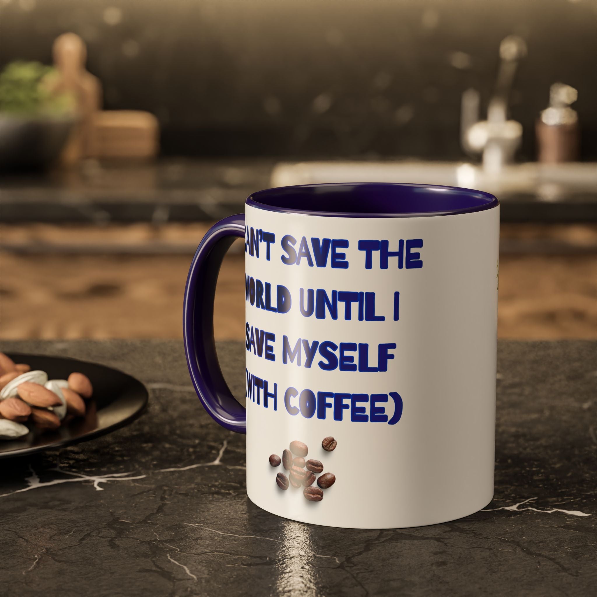 I Can’t Save the World Until I Save Myself with Coffee Mug — Whale & Earth Eco Ceramic Coffee Cup - Mutantur Labs LLC