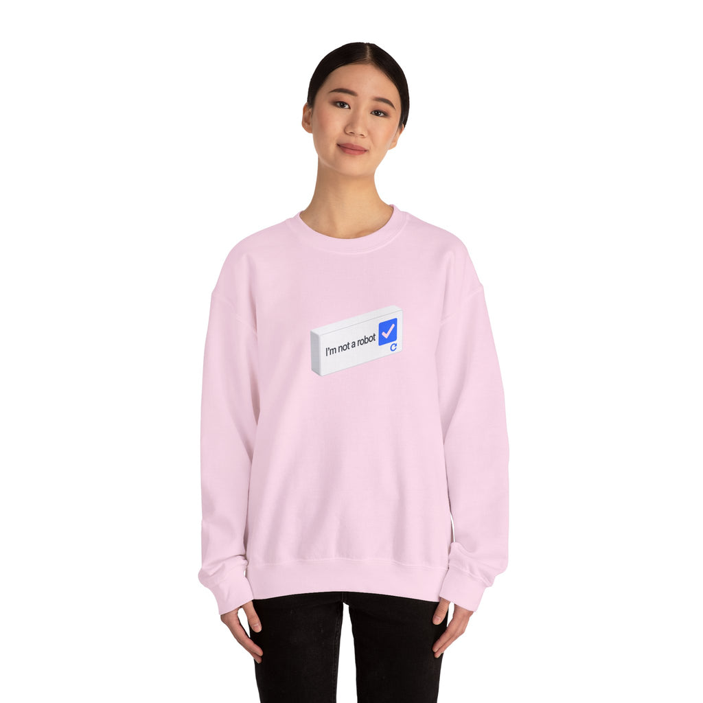 I'm Not a Robot checkbox graphic Sweatshirt | CAPTCHA humor