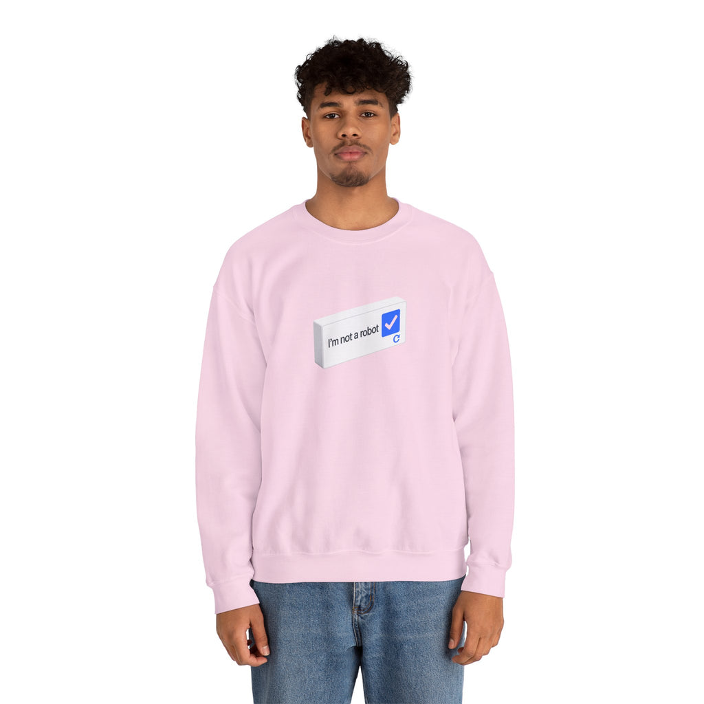 I'm Not a Robot checkbox graphic Sweatshirt | CAPTCHA humor