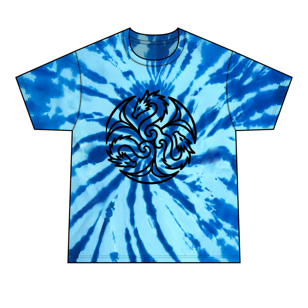 Dragon Triskele Spiral Tie-Dye T-Shirt | Celtic Dragon Symbol Tee