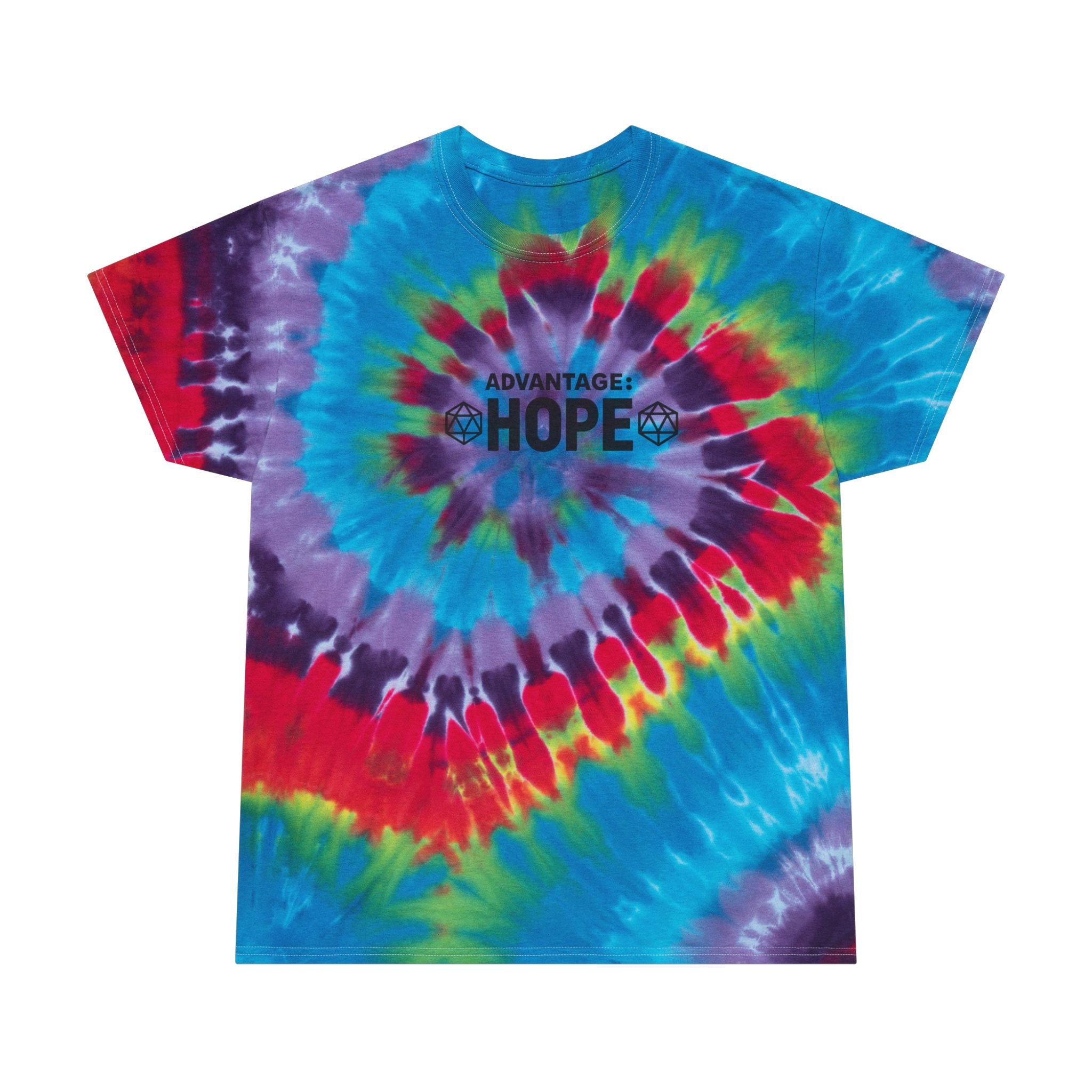 Spiral Pastel Tie-Dye Advantage: HOPE Graphic Tee | RPG-Inspired Optimism T-Shirt