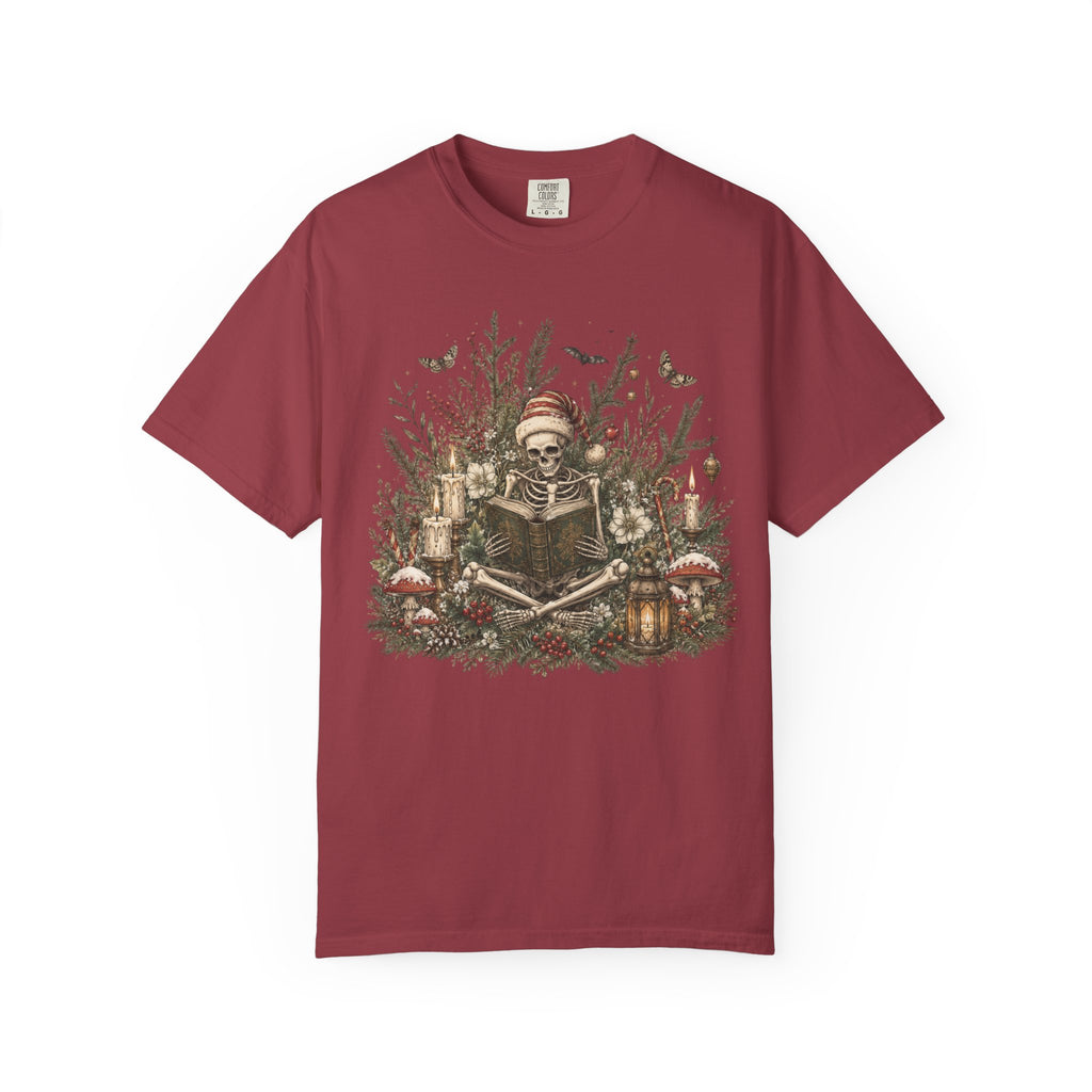 Skeleton Santa Holiday T-Shirt — Festive Gothic Christmas Comfort Colors Tee