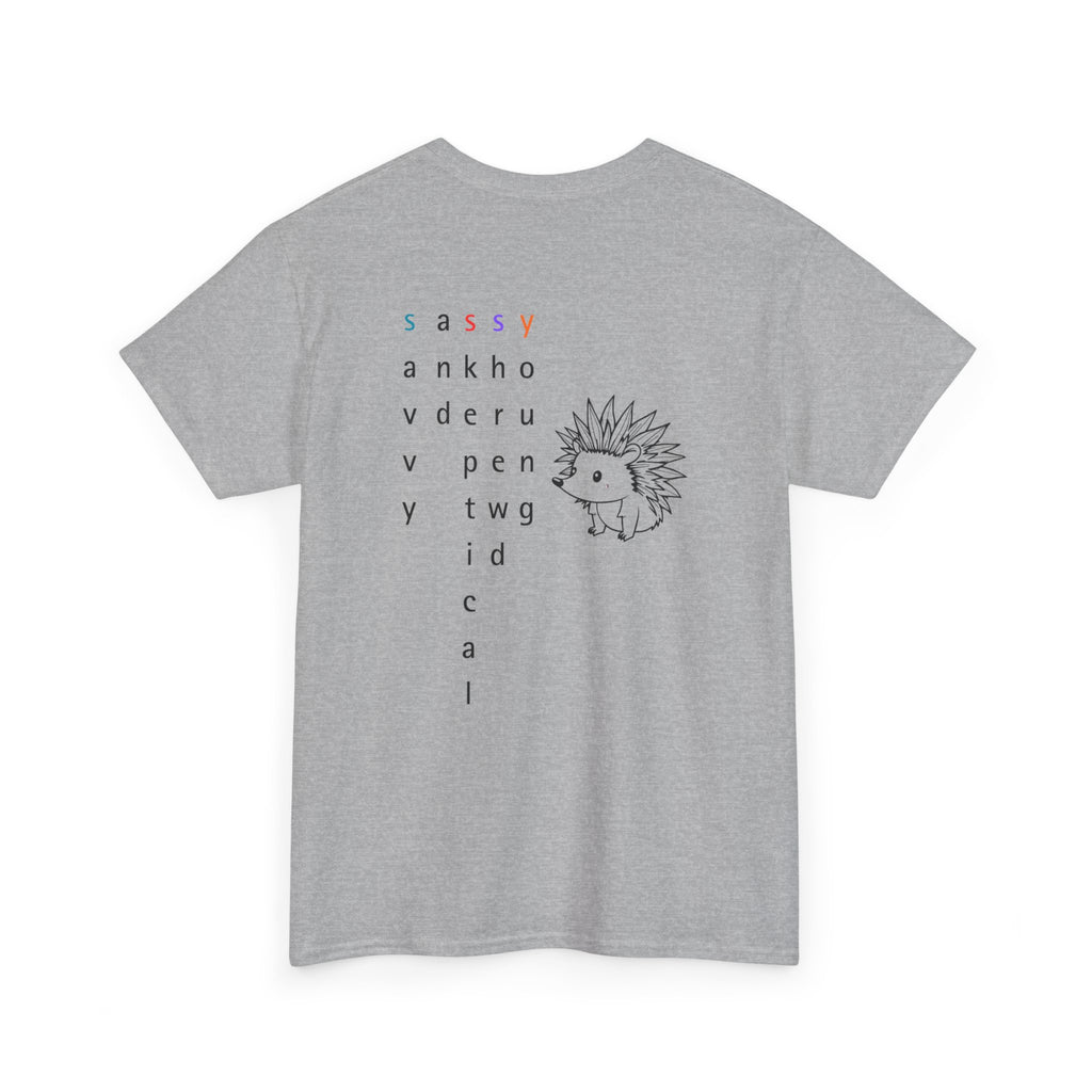 Sassy hedgehog Tee — Minimal Cute Graphic T-Shirt - Mutantur Labs LLC