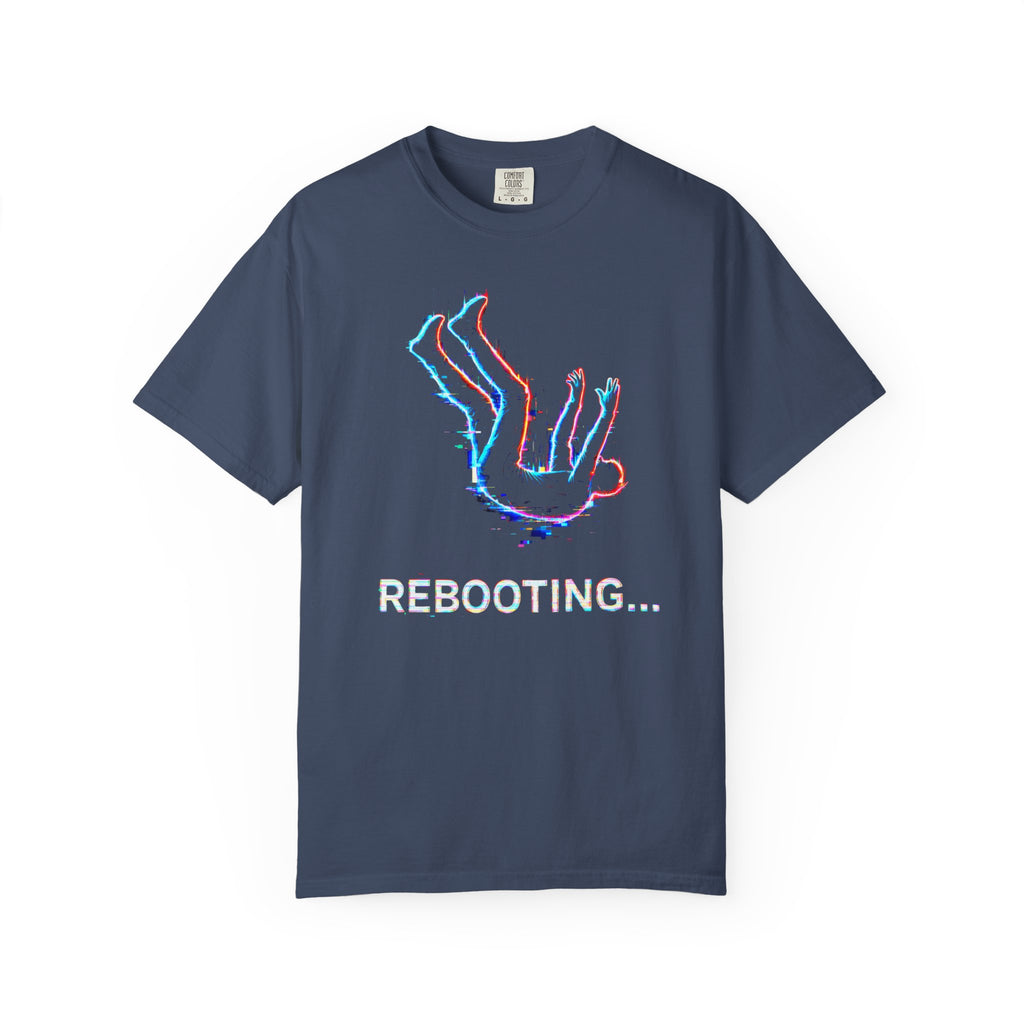 Rebooting T-Shirt | Funny Falling Figure Graphic Tee - Mutantur Labs LLC