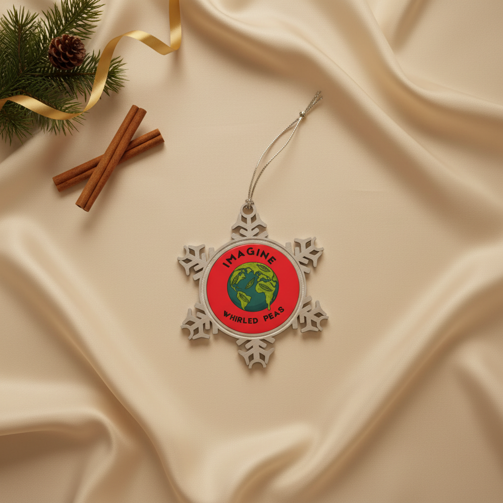 Imagine Whirled Peas Pewter Snowflake Ornament