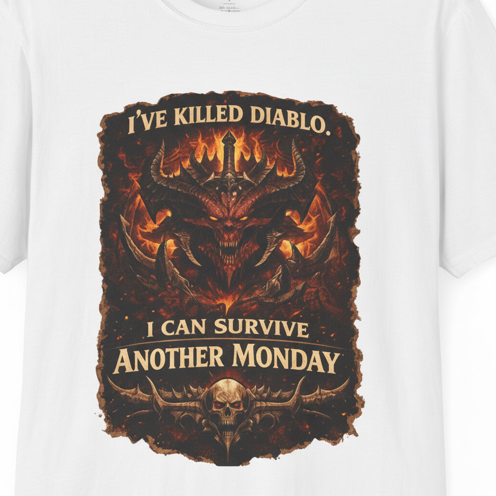 Diablo I Can Survive Another Monday gamer T-Shirt - Mutantur Labs LLC
