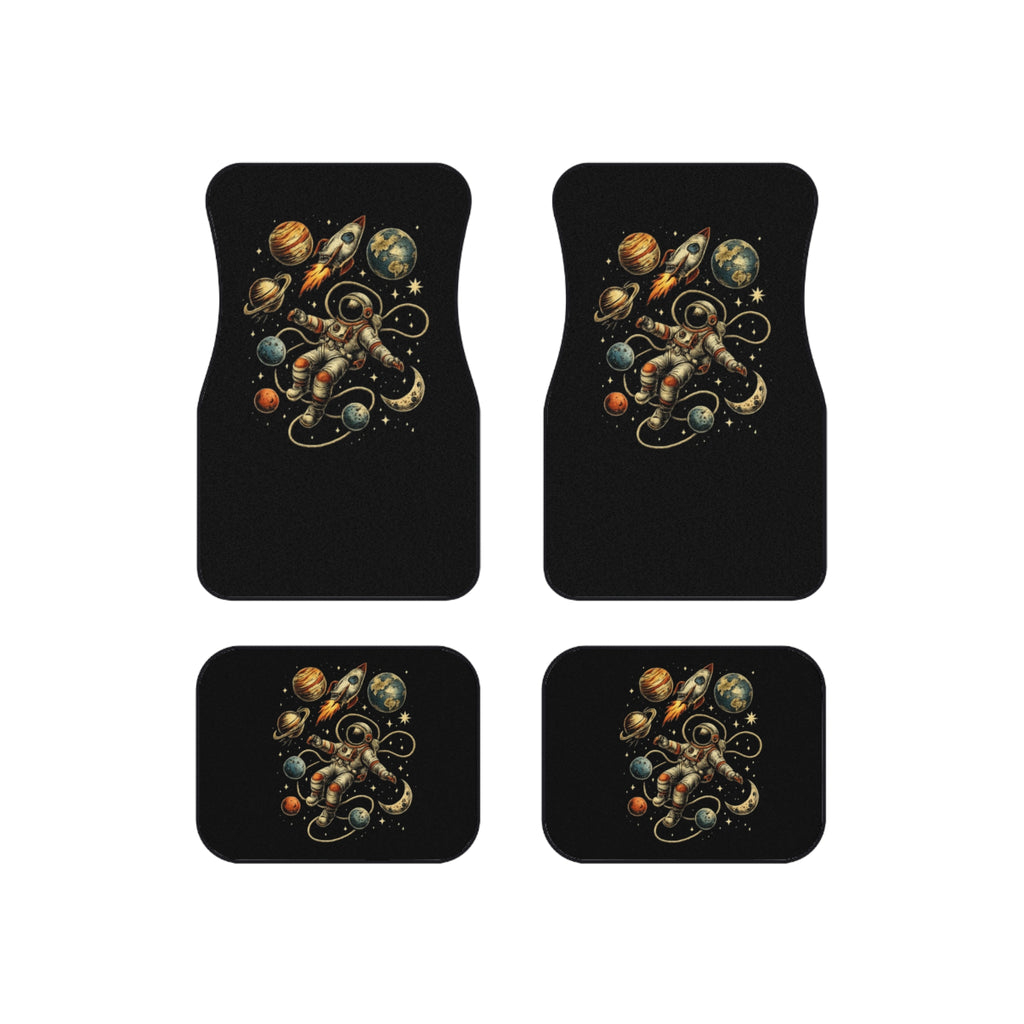 Car Mats Astronaut and Planets | Space Rocket Floor Mats Set of 4 - Mutantur Labs LLC