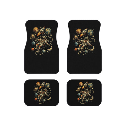 Car Mats Astronaut and Planets | Space Rocket Floor Mats Set of 4 - Mutantur Labs LLC