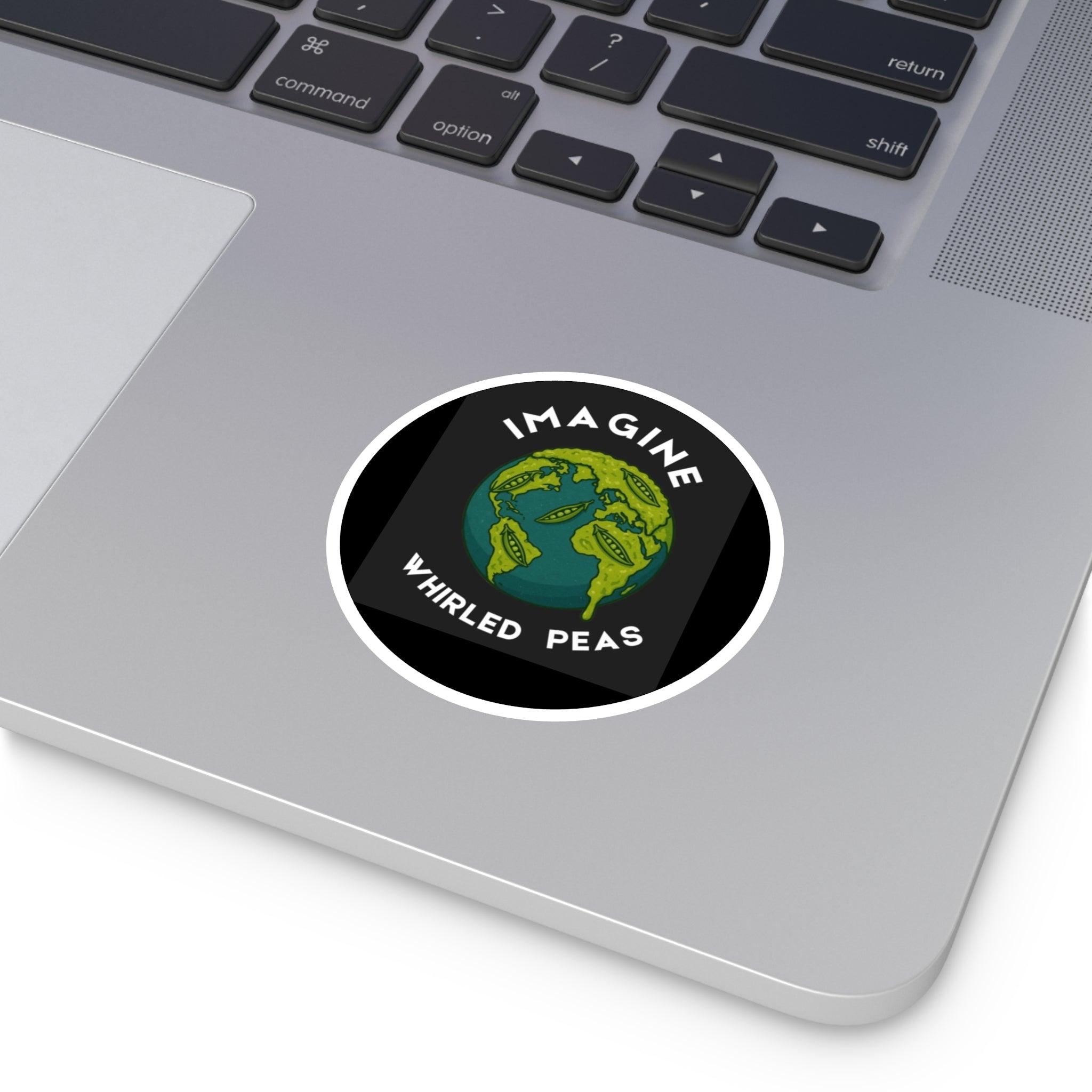 Imagine Whirled Peas Sticker – Playful World Peace Pun Vinyl Decal - Mutantur Labs LLC