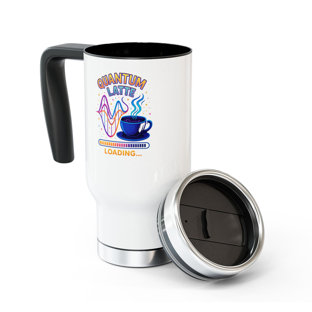 Quantum Latte Loading Travel Mug — 14oz Stainless Steel Coffee Tumbler - Mutantur Labs LLC