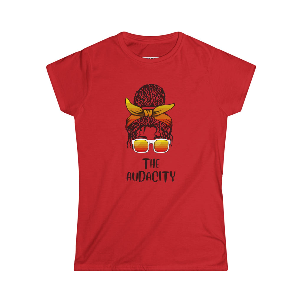 The Audacity Women's Graphic Tee — Messy Bun Bandana Sunglasses Shirt - Mutantur Labs LLC