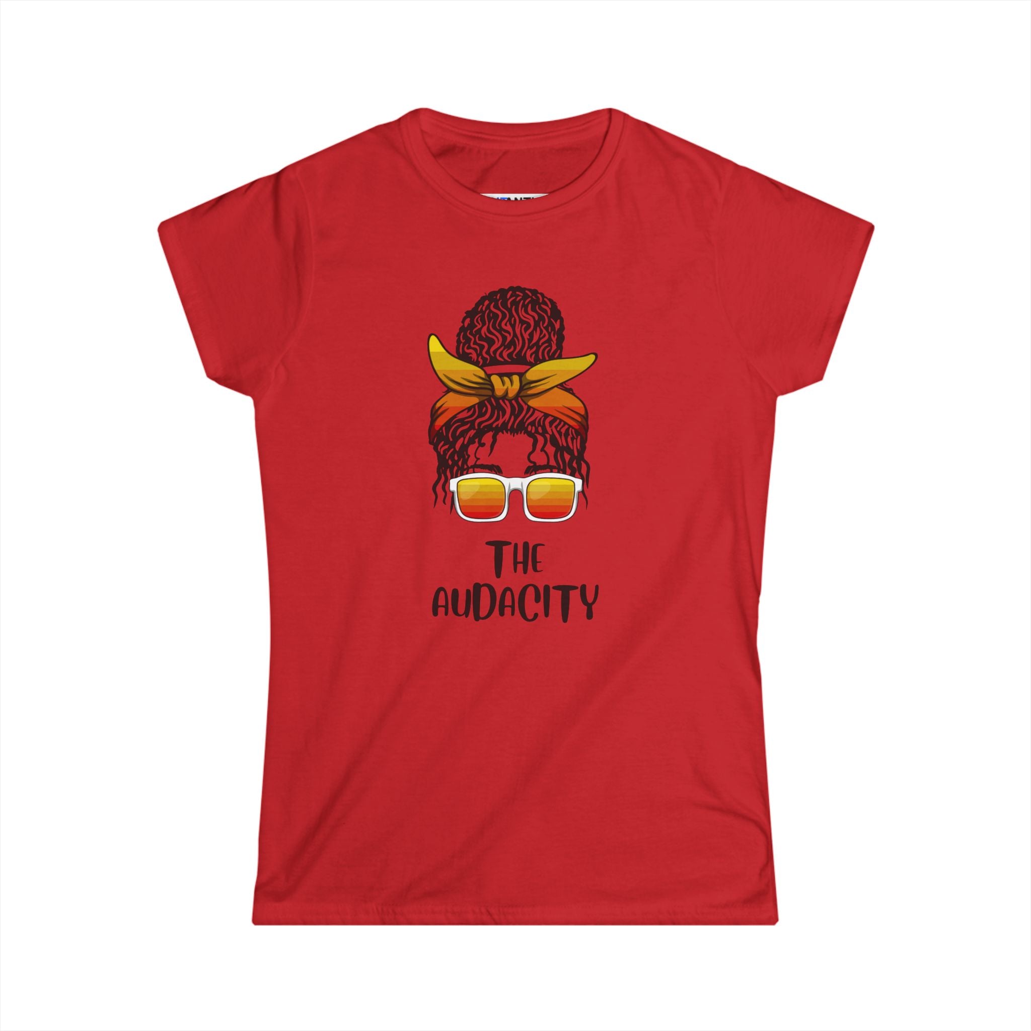 The Audacity Women's Graphic Tee — Messy Bun Bandana Sunglasses Shirt - Mutantur Labs LLC