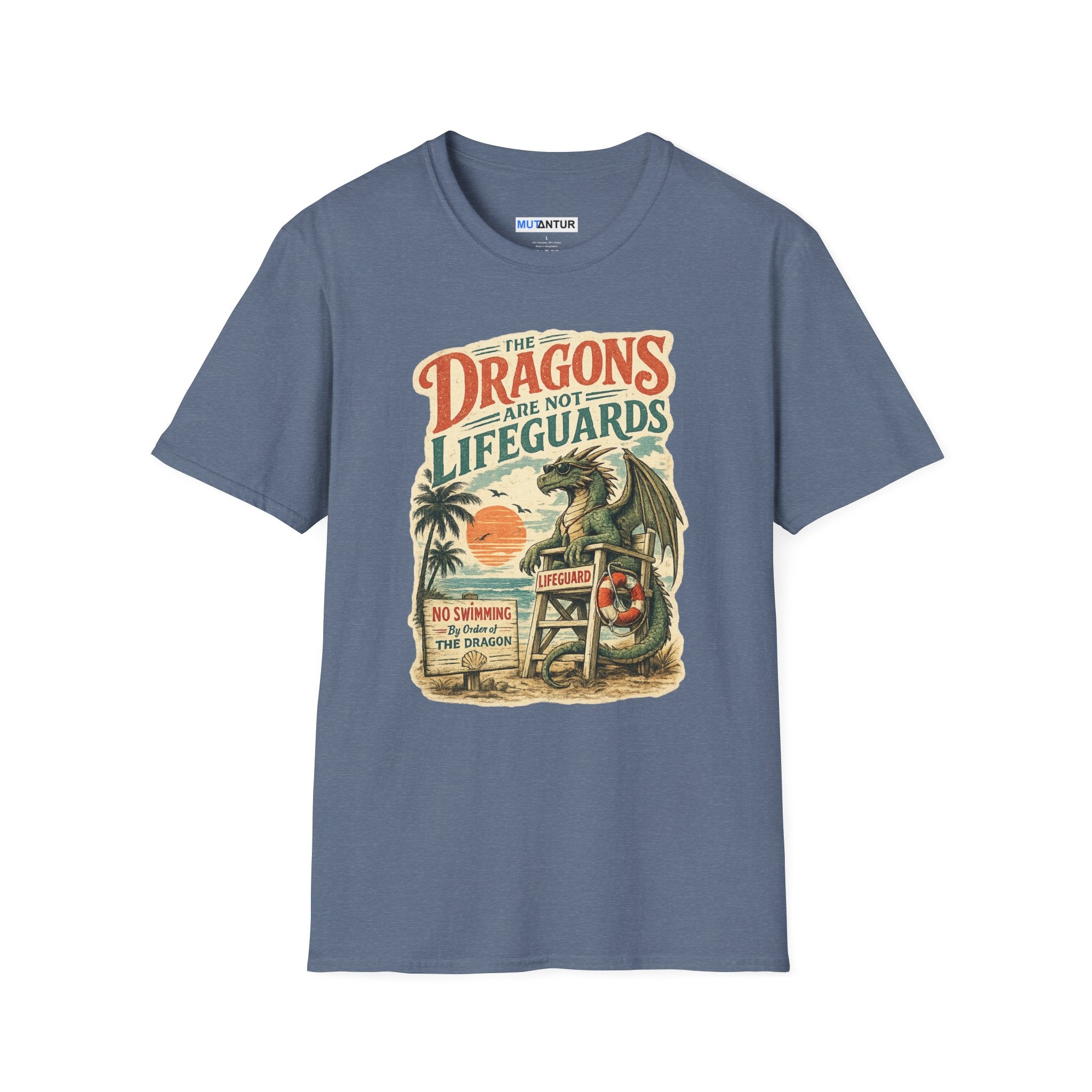 Dragons Are Not Lifeguards T-Shirt — Retro Beach Dragon Graphic Tee - Mutantur Labs LLC