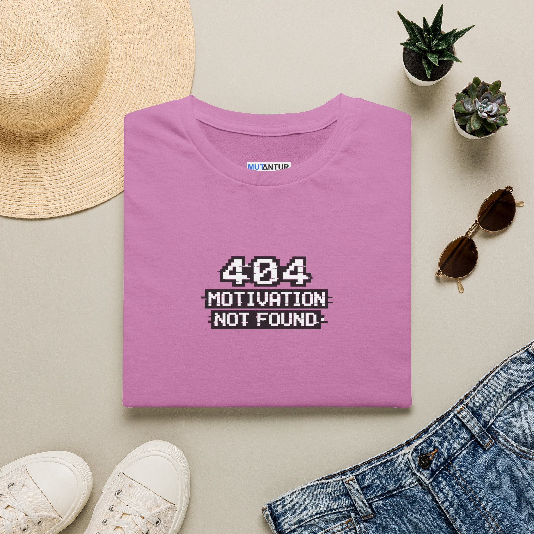 "404 Motivation Not Found" Retro Pixel Graphic Tee