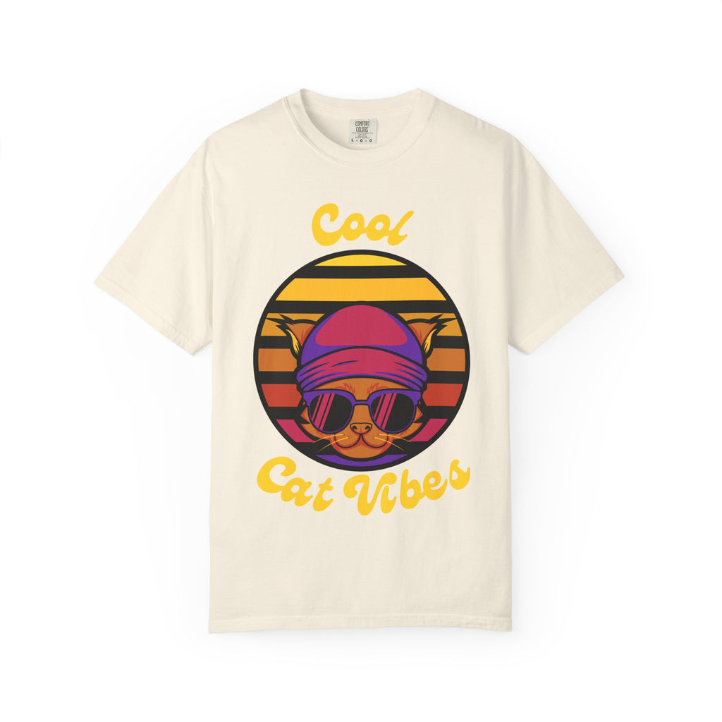 Cool Cat Vibes T-Shirt | Comfort Colors Funny Cat Tee - Mutantur Labs LLC