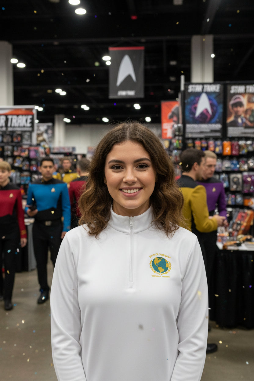 Galactic Federation Unisex Quarter-Zip Pullover - Comfortable, Stylish Outerwear for Outdoor Adventures - Mutantur Labs LLC