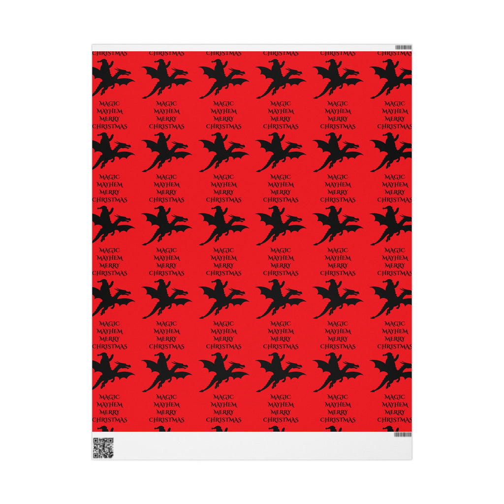 Santa Dragon Magic Mayhem Wrapping Paper — Fantasy Holiday Gift Wrap