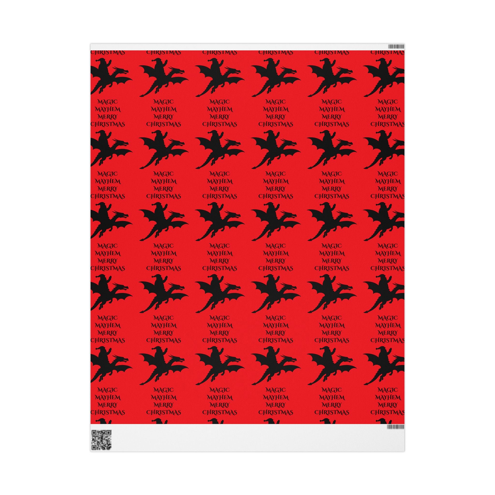 Santa Dragon Magic Mayhem Wrapping Paper — Fantasy Holiday Gift Wrap