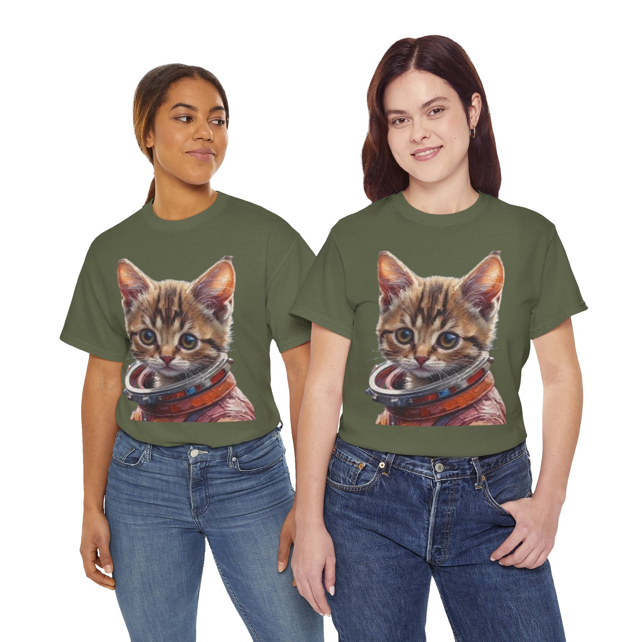 Astronaut Kitty Unisex Heavy Cotton Tee