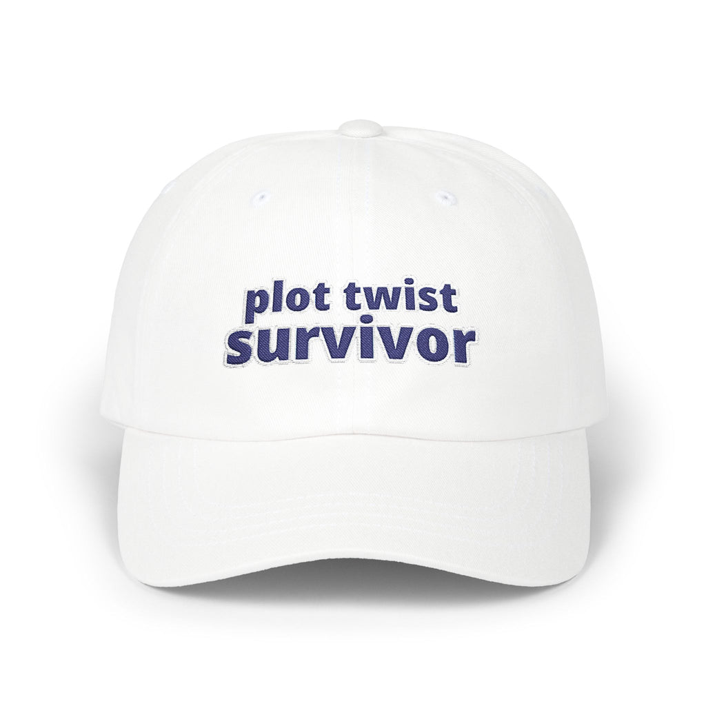 Plot Twist Survivor Embroidered Hat — Funny Resilience Baseball Cap