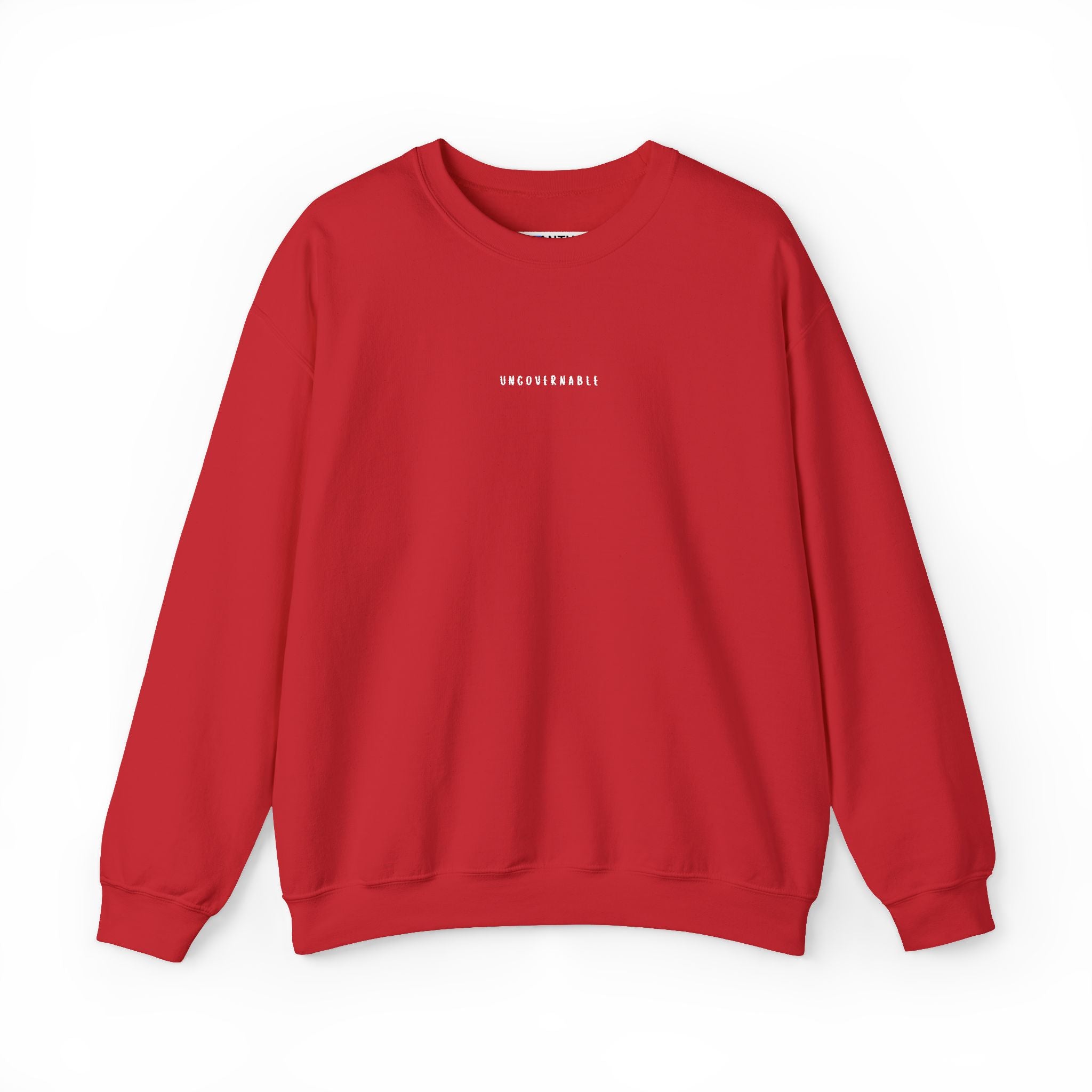 Ungovernable Embroidered Minimal Crewneck Sweatshirt — Statement Pullover - Mutantur Labs LLC