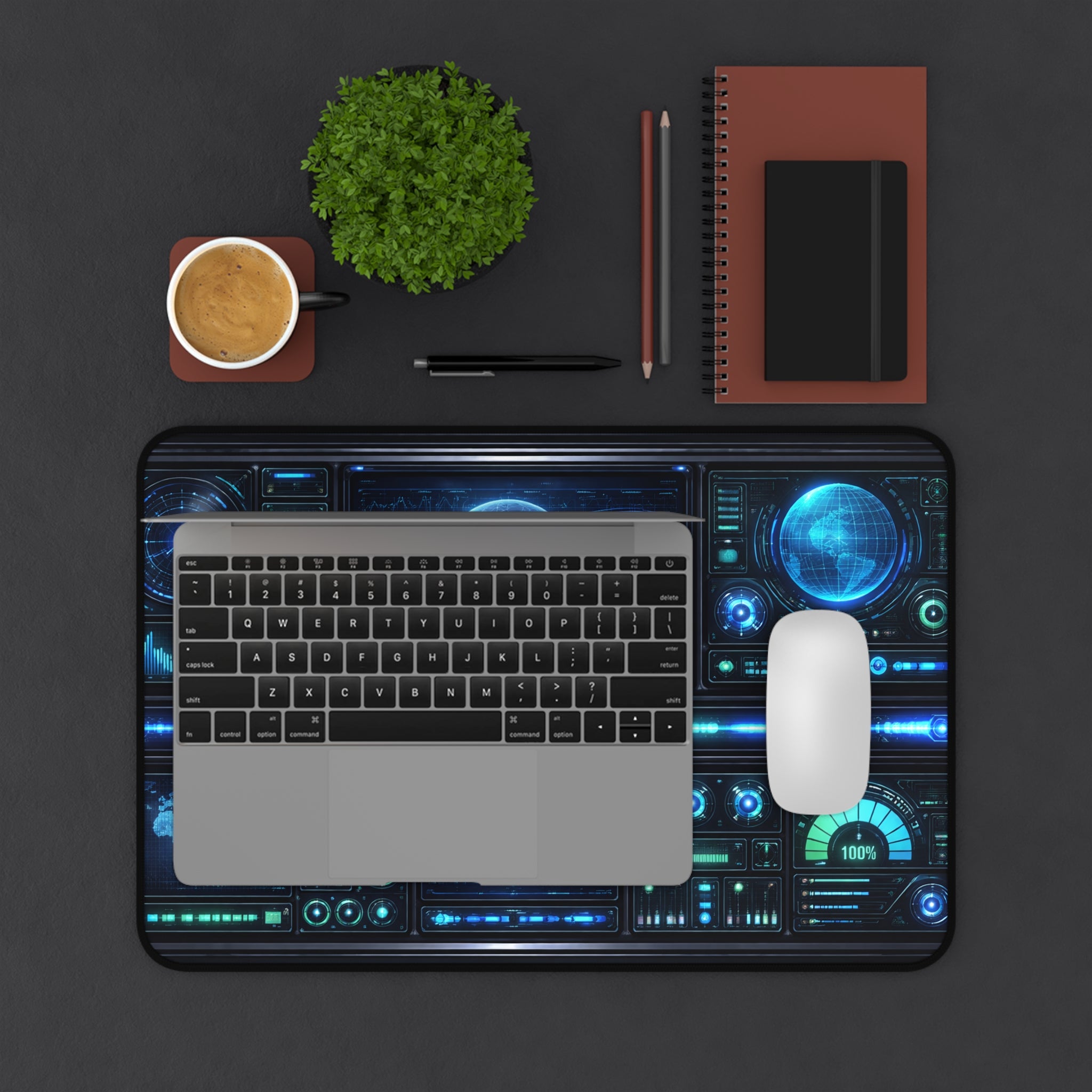 Galactic HUD Desk Mat — Sci‑Fi Space Control Station Mousepad - Mutantur Labs LLC