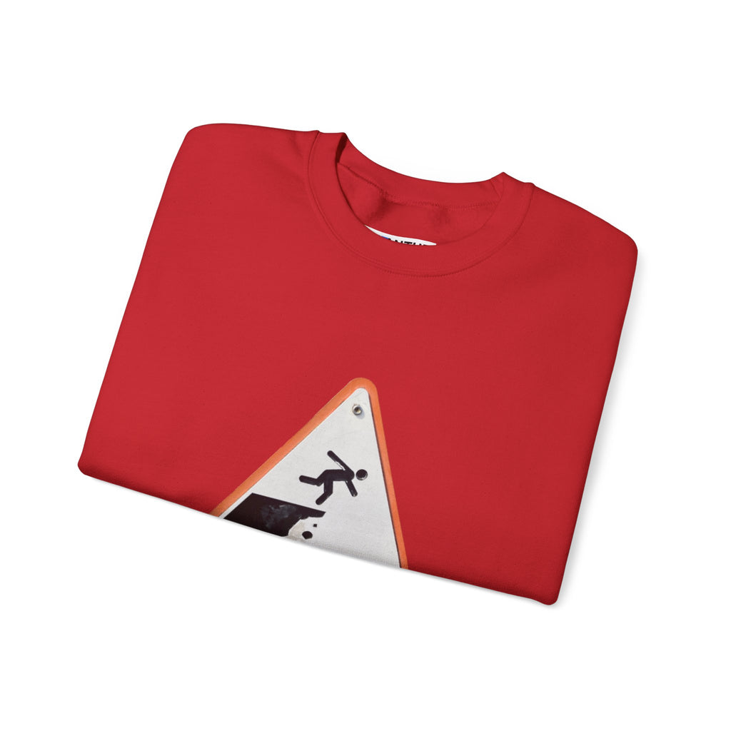 Irish Cliff Edge Warning sign funny Graphic Crewneck Sweatshirt - Mutantur Labs LLC