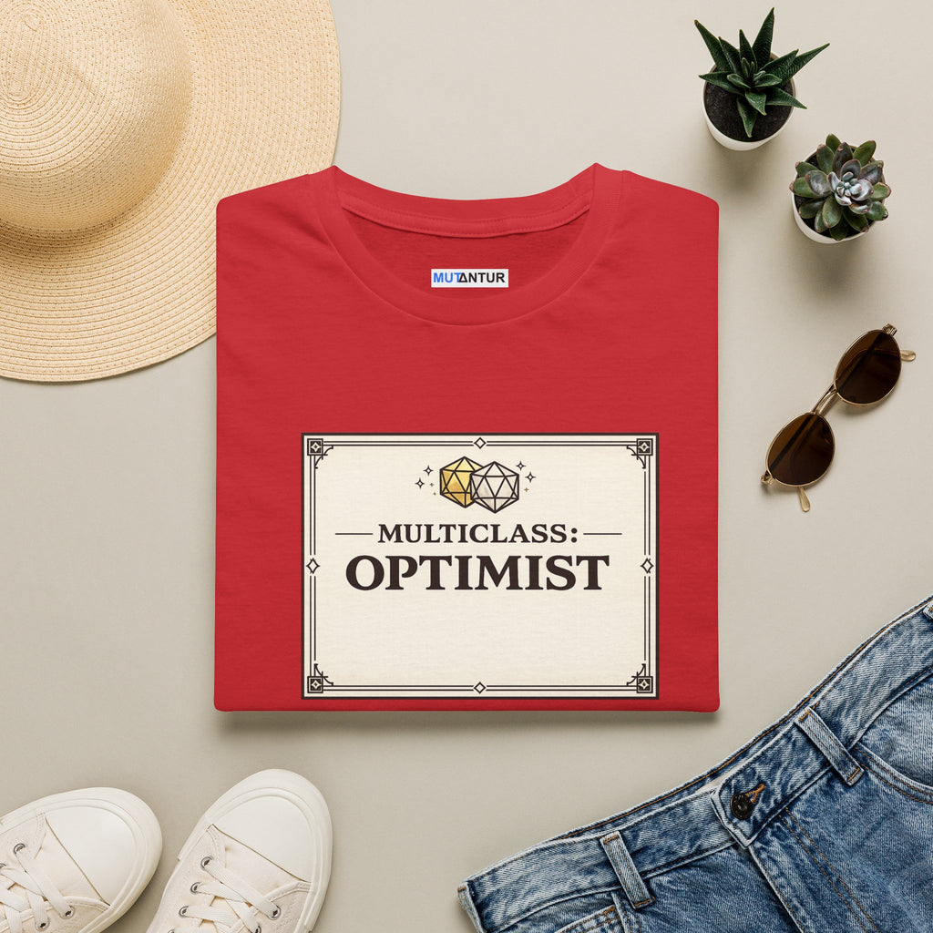 Multiclass: Optimist T-Shirt | Fantasy RPG Character Card Graphic Tee