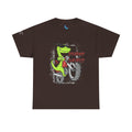 Snarkosaurus funny dinosaur graphic tee, front view