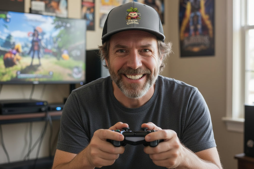 Farm Goblin Trucker Hat | Cute Gardening Snapback | Funny Vegetable Patch Cap - Mutantur Labs LLC