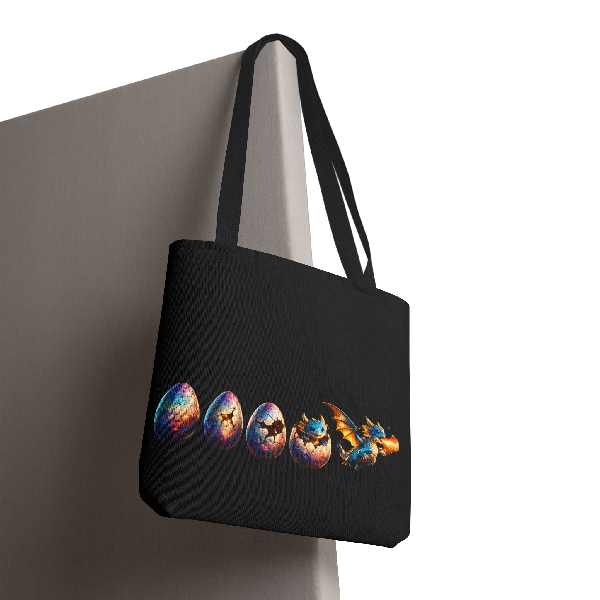 Dragon Hatchling Tote Bag | Cute Baby Dragon Hatching from Egg Fantasy Bag - Mutantur Labs LLC