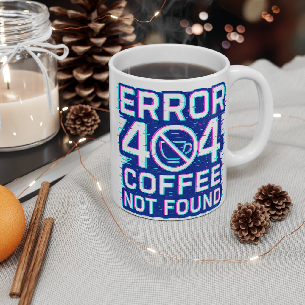 Error 404 Coffee Not Found Mug | Funny Tech Coffee Cup - Mutantur Labs LLC