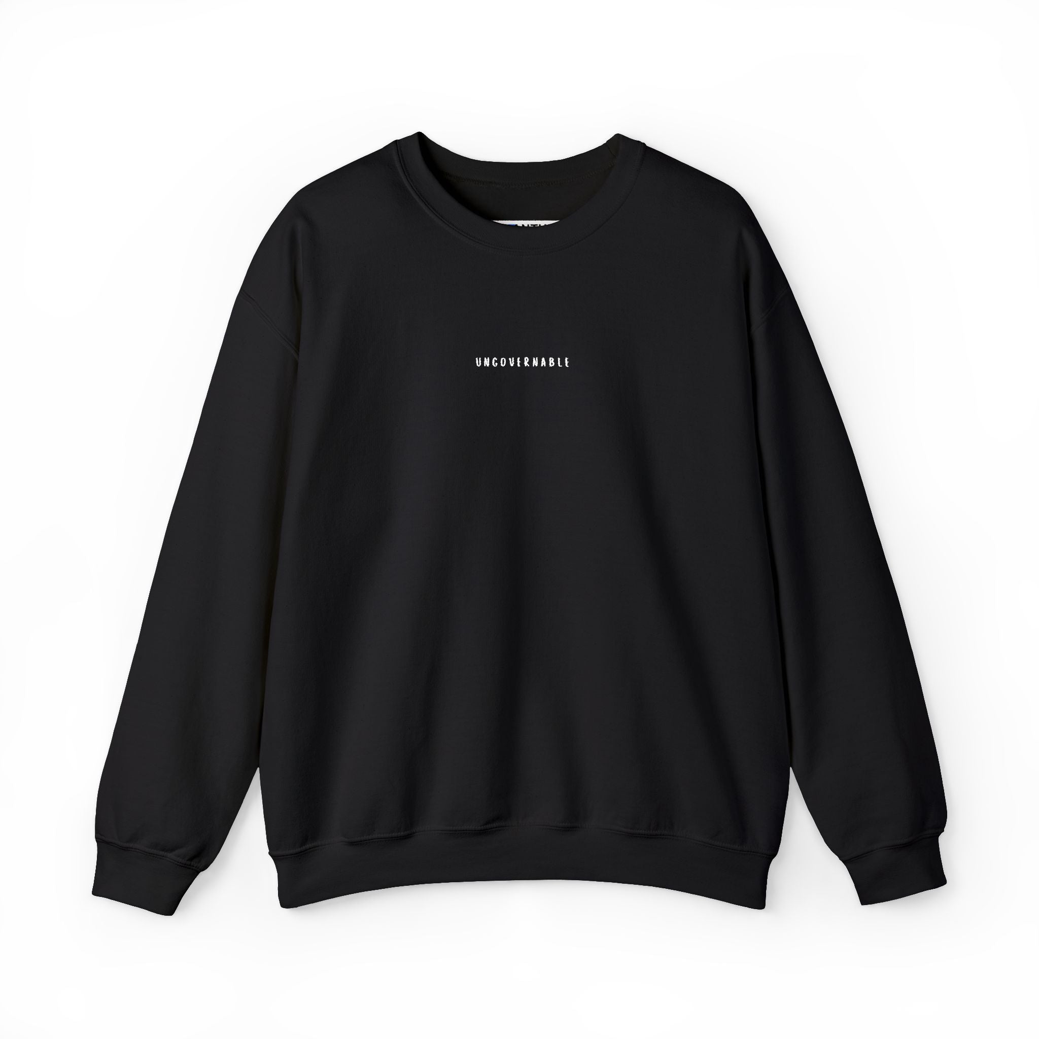 Ungovernable Embroidered Minimal Crewneck Sweatshirt — Statement Pullover - Mutantur Labs LLC
