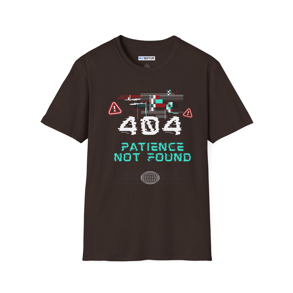 404 Patience Not Found Retro Glitch Tech Tee - Mutantur Labs LLC