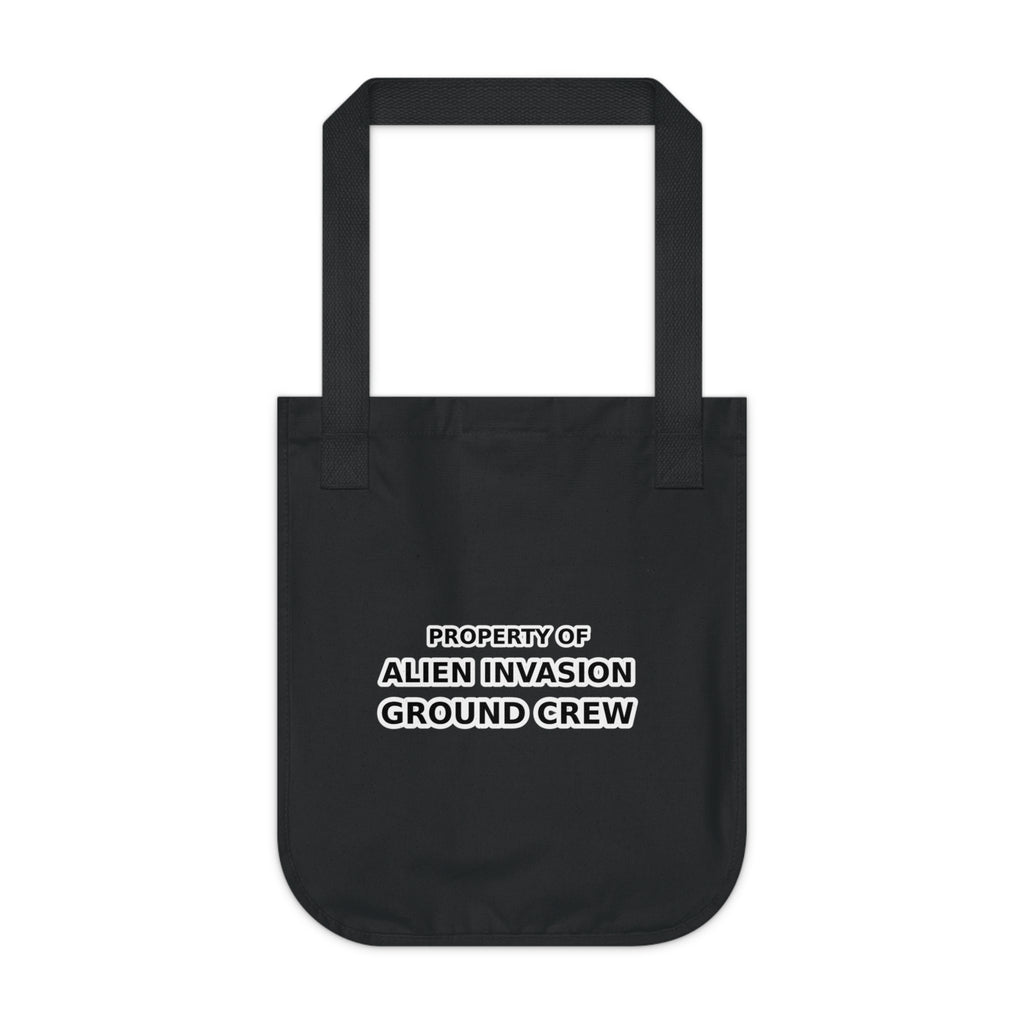 Property of Alien Invasion Ground Crew funny Organic Canvas Tote Bag - Mutantur Labs LLC