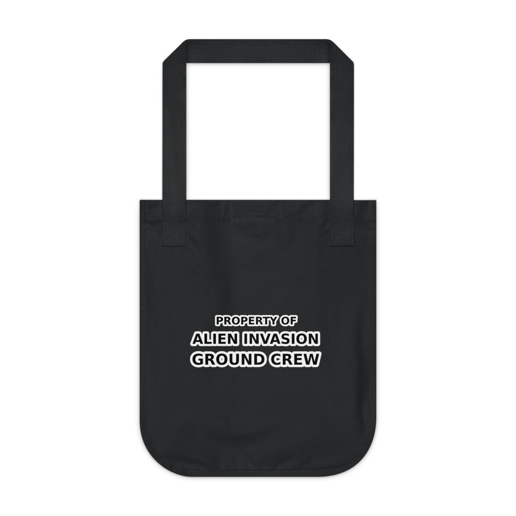 Property of Alien Invasion Ground Crew funny Organic Canvas Tote Bag - Mutantur Labs LLC