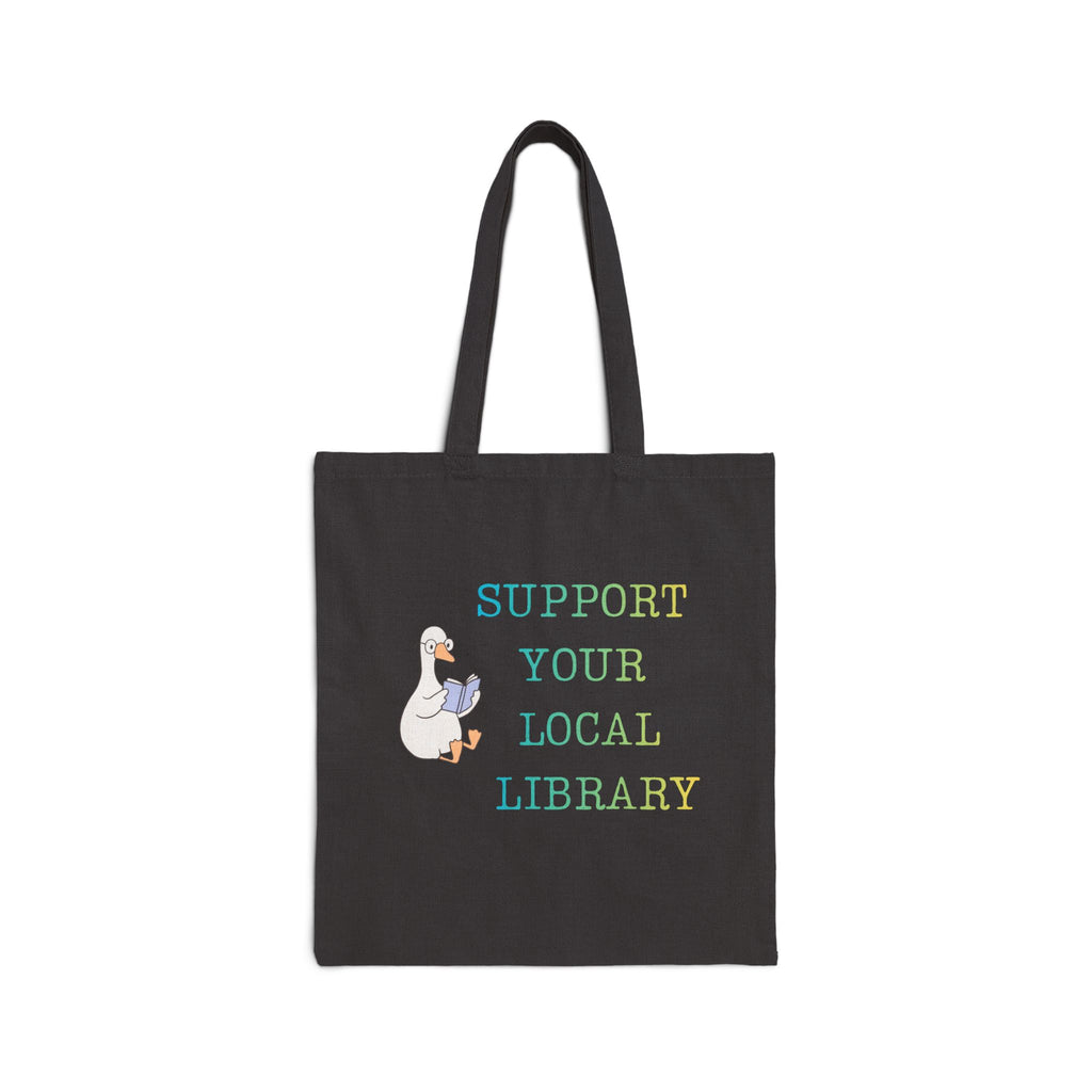 Support Your Local Library Canvas Book Tote Bag - Mutantur Labs LLC